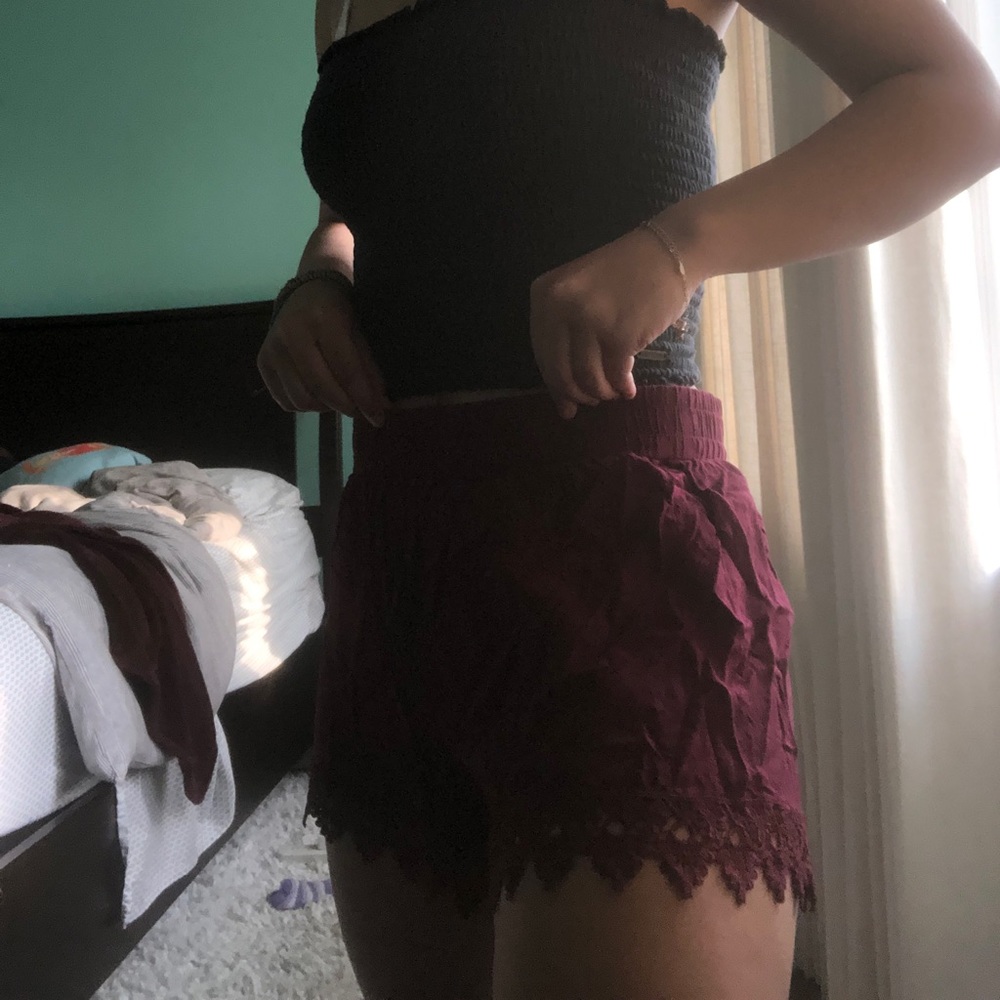 flowy shorts from forever 21 maroon